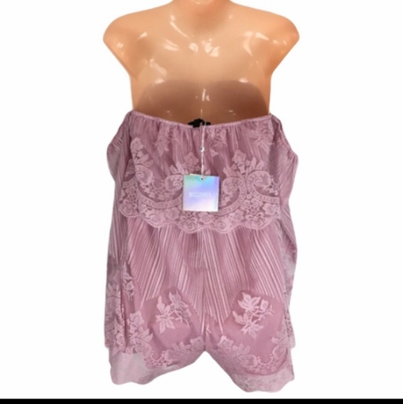 MissGuided Lace Bardot Playsuit/Romper US 6 - Picture 3 of 3